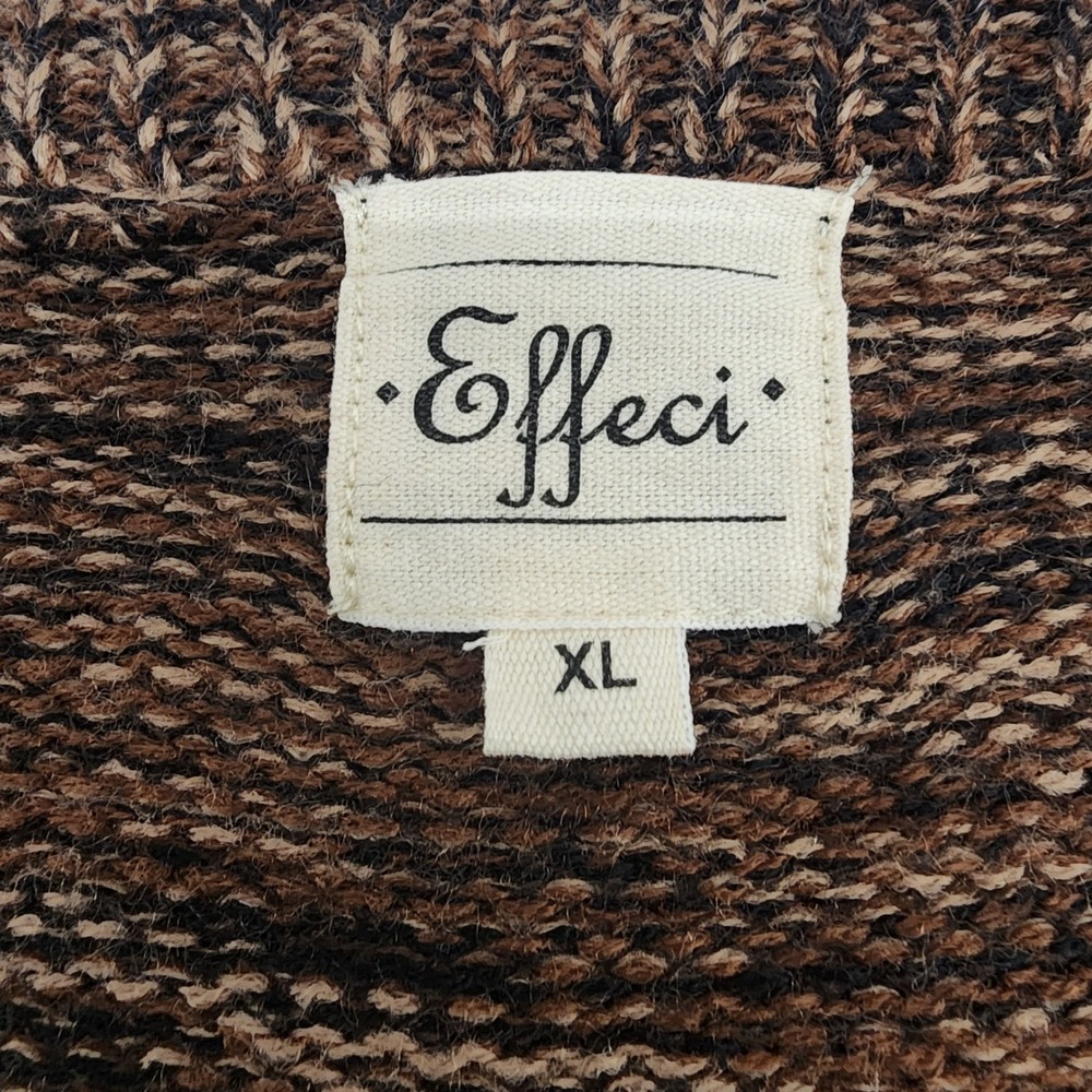 Effeci Womens XL Brown Knit Tunic Sweater Tunic 3/4 Sleeve Round‎ Neck - Picture 7 of 7